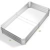 image:imageLand Guard 3 Pack 631ft Galvanized Metal Raised Garden Bed Metal Planter Kit Box Outdoor for DeepRooted Vegetables Flowers Green and Herbs Modern GreySilver
