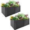 image:imageLand Guard 2 Pack 842ft Galvanized Raised Garden Bed Kit Galvanized Planter Raised Garden Boxes Outdoor Large Metal Raised Garden Beds for Vegetables Gray