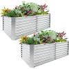 image:imageLand Guard 2 Pack 842ft Galvanized Raised Garden Bed Kit Galvanized Planter Raised Garden Boxes Outdoor Large Metal Raised Garden Beds for Vegetables Silver