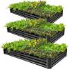 image:imageLand Guard 3 Pack 631ft Galvanized Metal Raised Garden Bed Metal Planter Kit Box Outdoor for DeepRooted Vegetables Flowers Green and Herbs Modern GreyGray