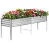 image:imageLand Guard Galvanized Raised Garden Bed with Legs 962432in Raised Garden Beds Outdoor with Drainage Holes Planter Boxes Outdoor for Backyard Patio Balcony 1200lb Capacity SilverSilver
