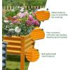 image:imageLand Guard Galvanized Raised Garden Bed with Legs 962432in Raised Garden Beds Outdoor with Drainage Holes Planter Boxes Outdoor for Backyard Patio Balcony 1200lb Capacity SilverYellow