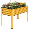 image:imageLand Guard Galvanized Raised Garden Bed with Legs 962432in Raised Garden Beds Outdoor with Drainage Holes Planter Boxes Outdoor for Backyard Patio Balcony 1200lb Capacity SilverYellow